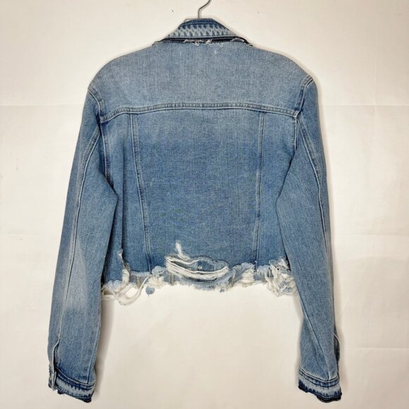 NWT Kancan Maurices Women’s Jean Jacket XL Distressed Denim Crop (Msrp $64.90) - Picture 2 of 10